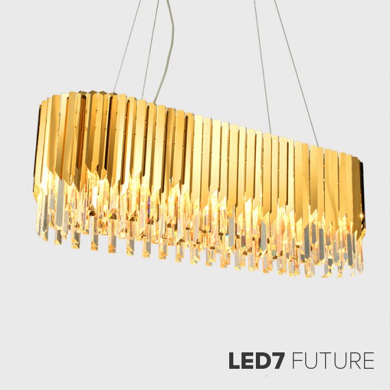 Loft Industry Modern - Facet Oval Glass Chandelier